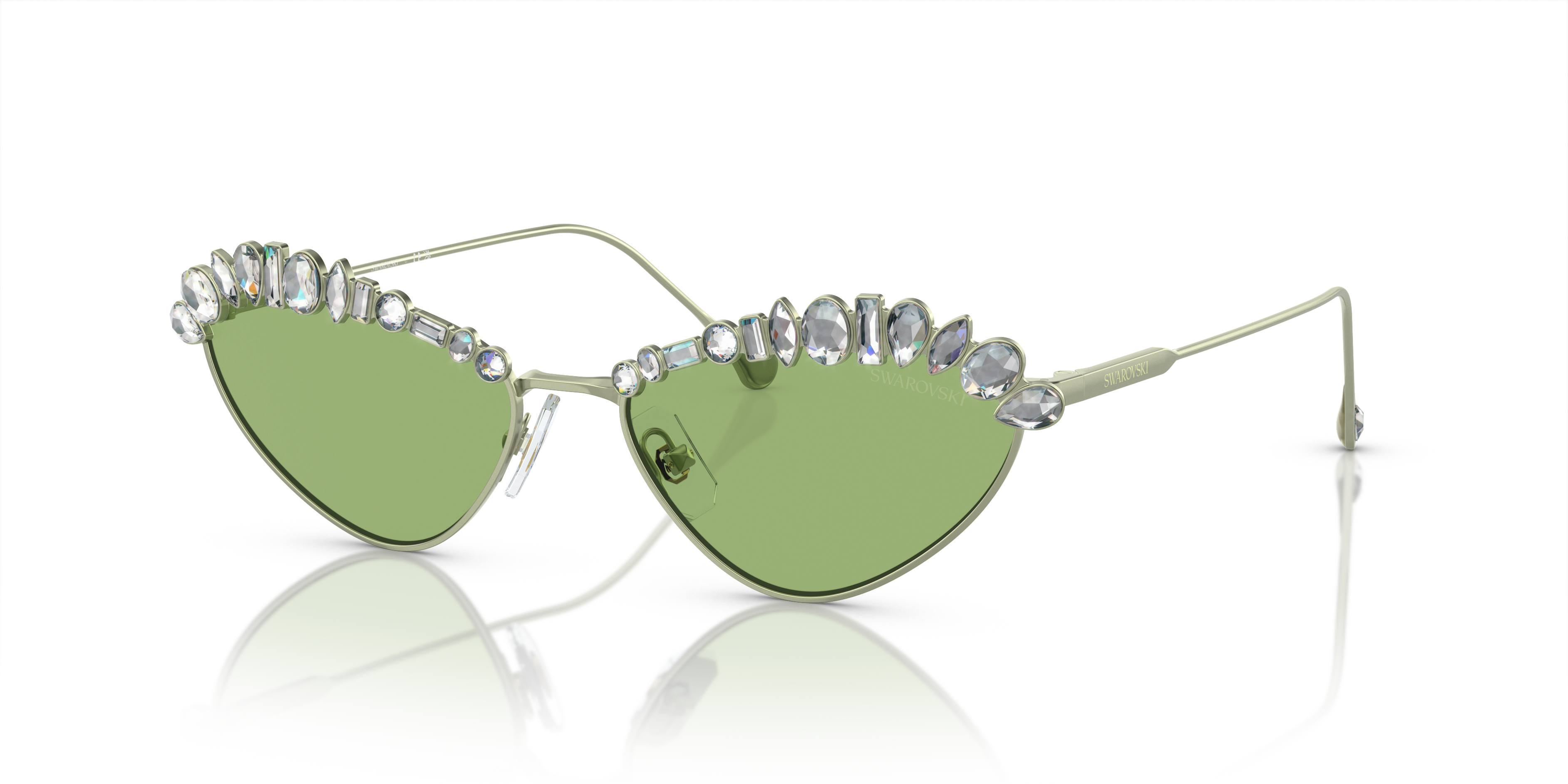 Swarovski SK7009 M (55 - 17) com Lentes Verde e Armação Verde