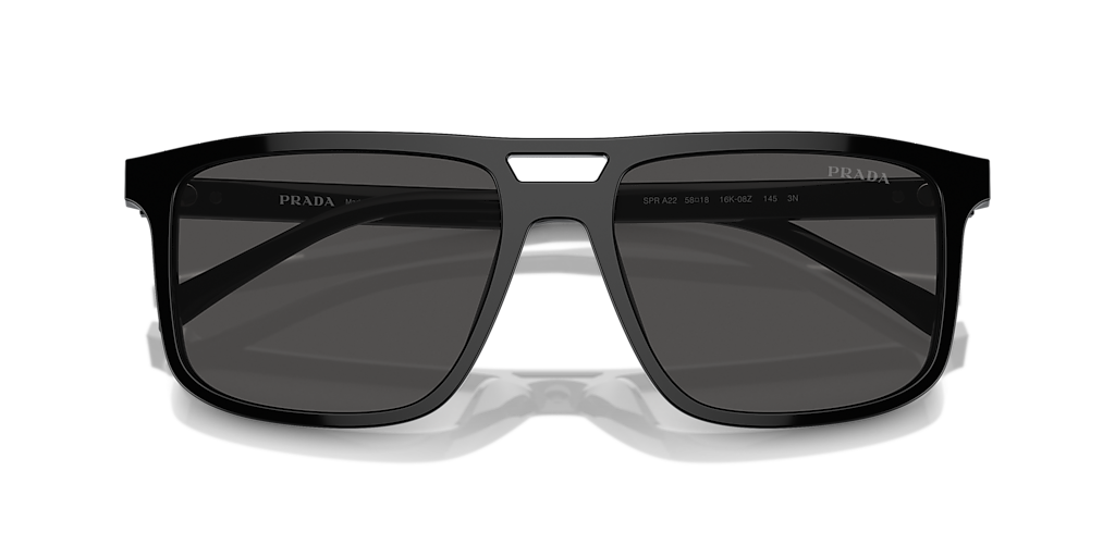 PRADA PR A22S Black - Men Luxury Sunglasses, Dark Grey Lens