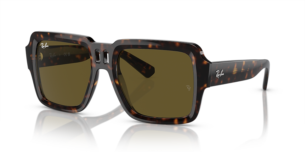 RAY-BAN RB4408 Magellan Bio-Based Havana - Unisex Sunglasses, Dark Brown Lens