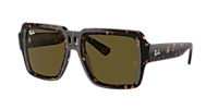 RAY-BAN RB4408 Magellan Bio-Based Havana - Unisex Sunglasses, Dark Brown Lens