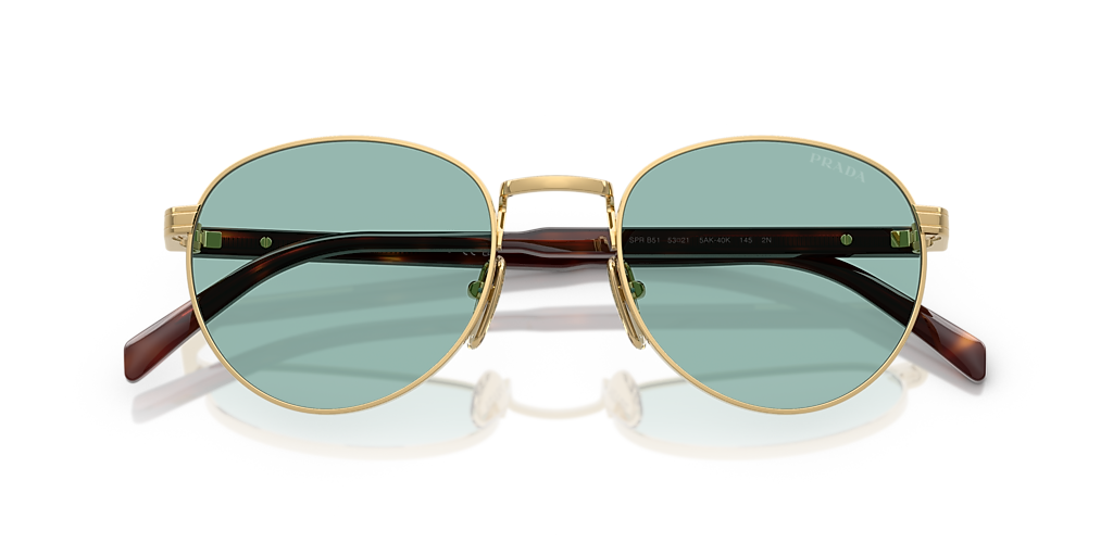 Prada PR B51S S (53 - 21) with Blue lenses and Gold frame  display picture 1