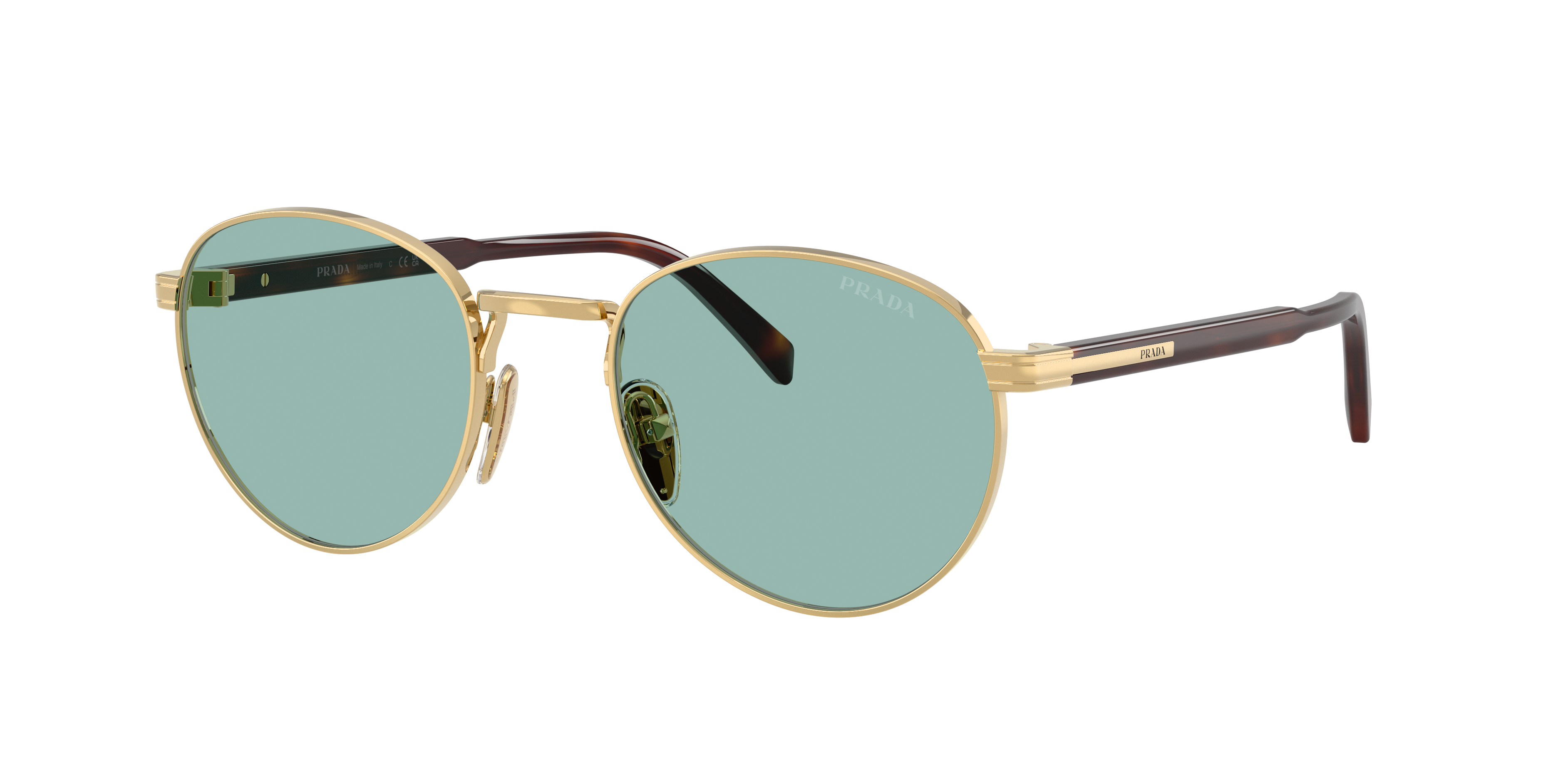 Prada PR B51S S (53 - 21) with Blue lenses and Gold frame