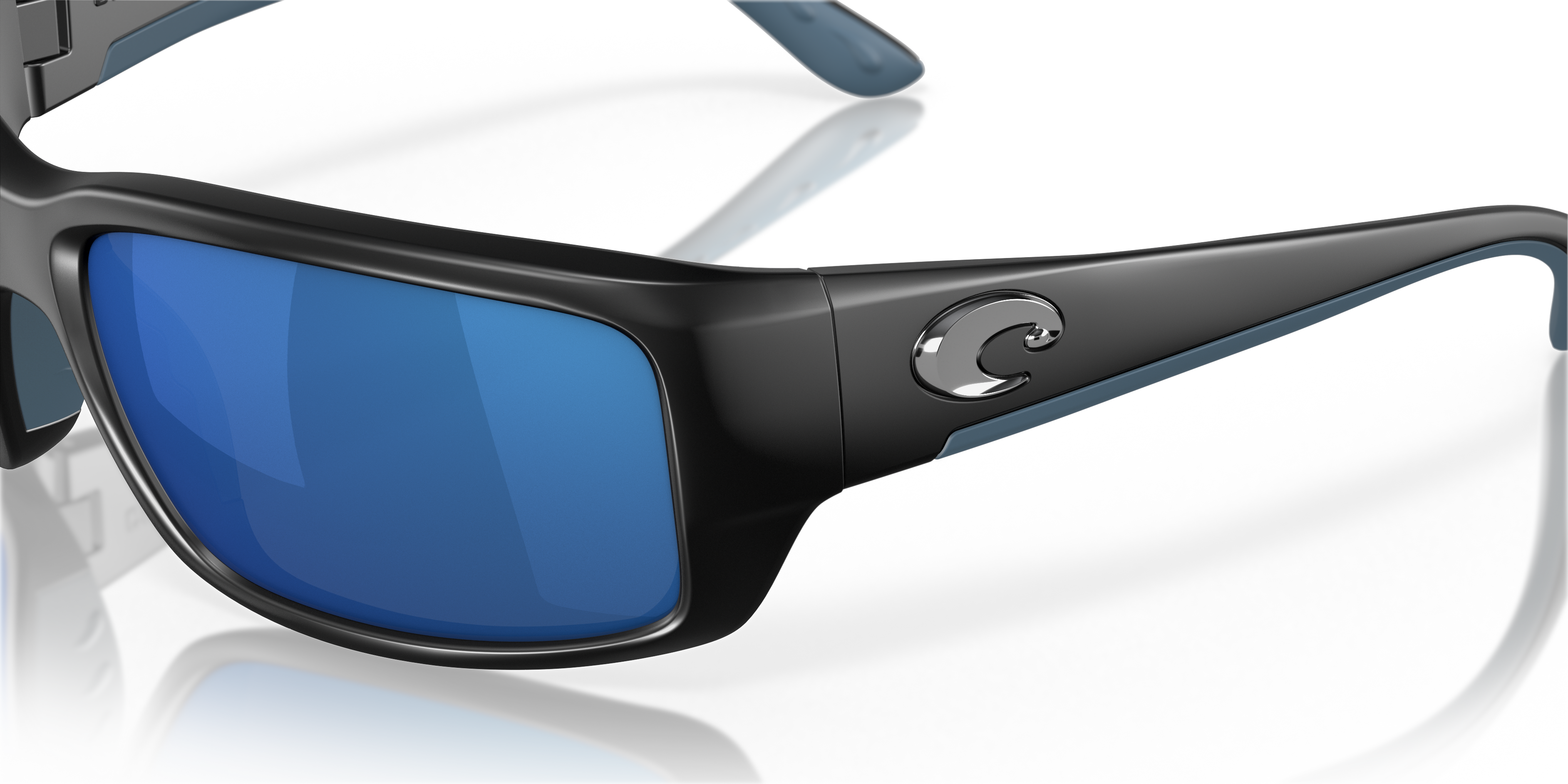 Costa Fantail 6S9006 長方形サングラス メンズ + バンドル デザイナー iWear アイウェアキット付き, 01 ブラックアウト / グレー 580p 偏光, 59 並行輸入品