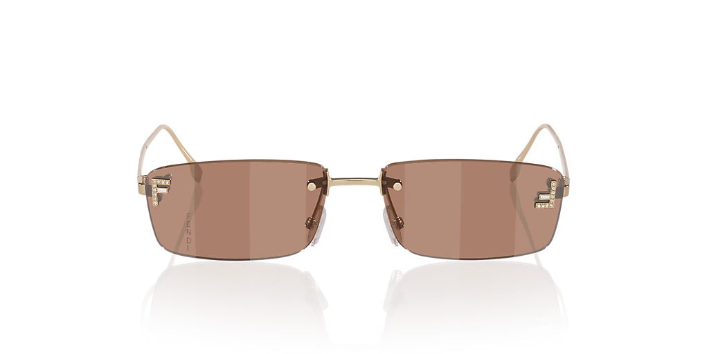NEW Fendi FE4172US First Rimless Orange Square Sunglasses Fendi First FE4172US Rimless Sunglasses in Orange – Designer  main image 2