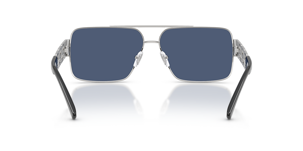 VERSACE VE2290 Silver - Men Luxury Sunglasses, Dark Blue Lens