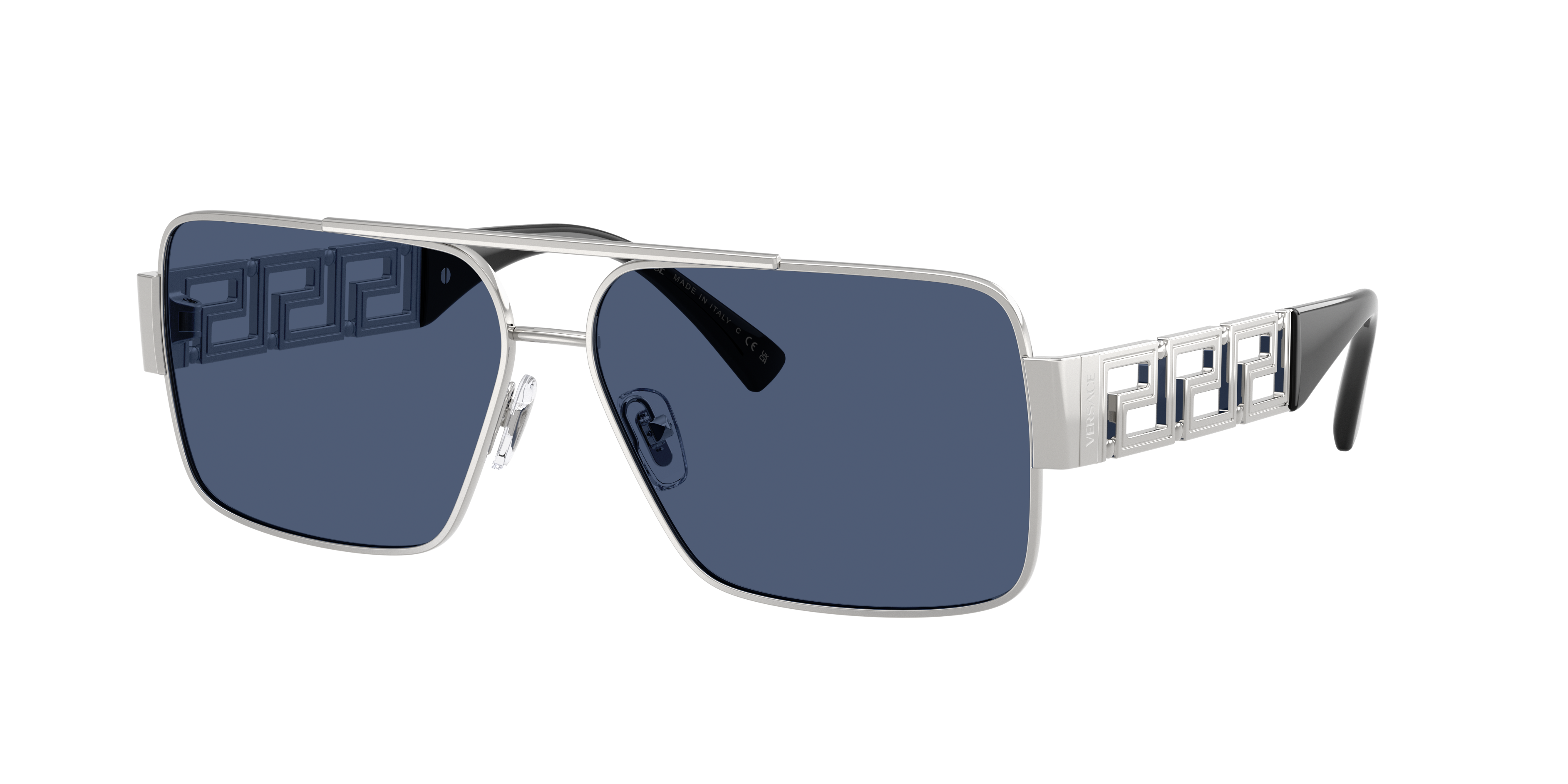 Versace Man Sunglass VE2290 -  Frame color: Silver, Lens color: Dark Blue