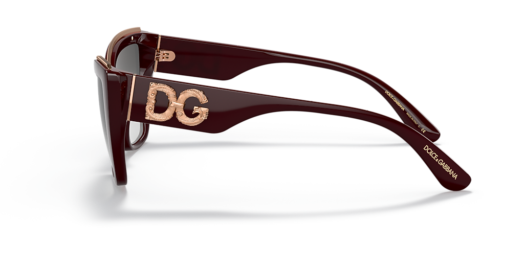 DOLCE&GABBANA DG6144 Transparent Bordeaux - Women Luxury Sunglasses, Gradient Grey Lens