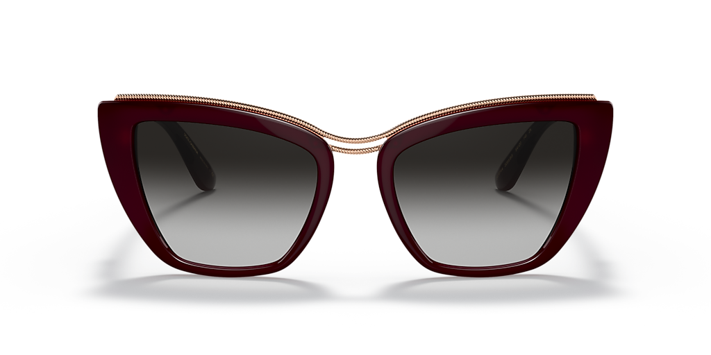DOLCE&GABBANA DG6144 Transparent Bordeaux - Women Luxury Sunglasses, Gradient Grey Lens