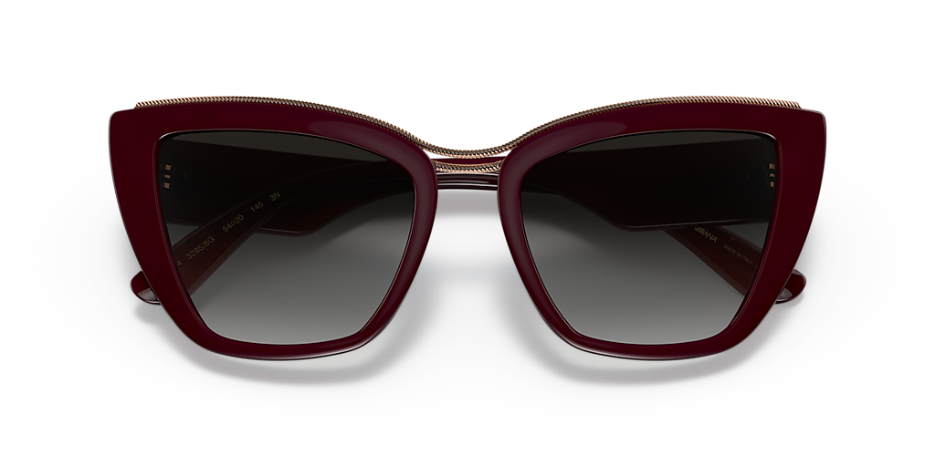 DOLCE&GABBANA DG6144 Transparent Bordeaux - Women Luxury Sunglasses, Gradient Grey Lens