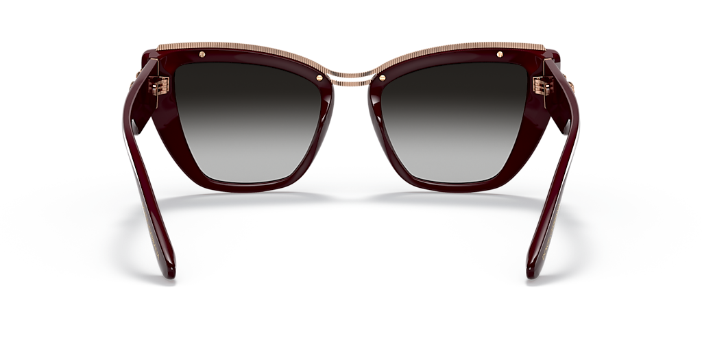 DOLCE&GABBANA DG6144 Transparent Bordeaux - Women Luxury Sunglasses, Gradient Grey Lens