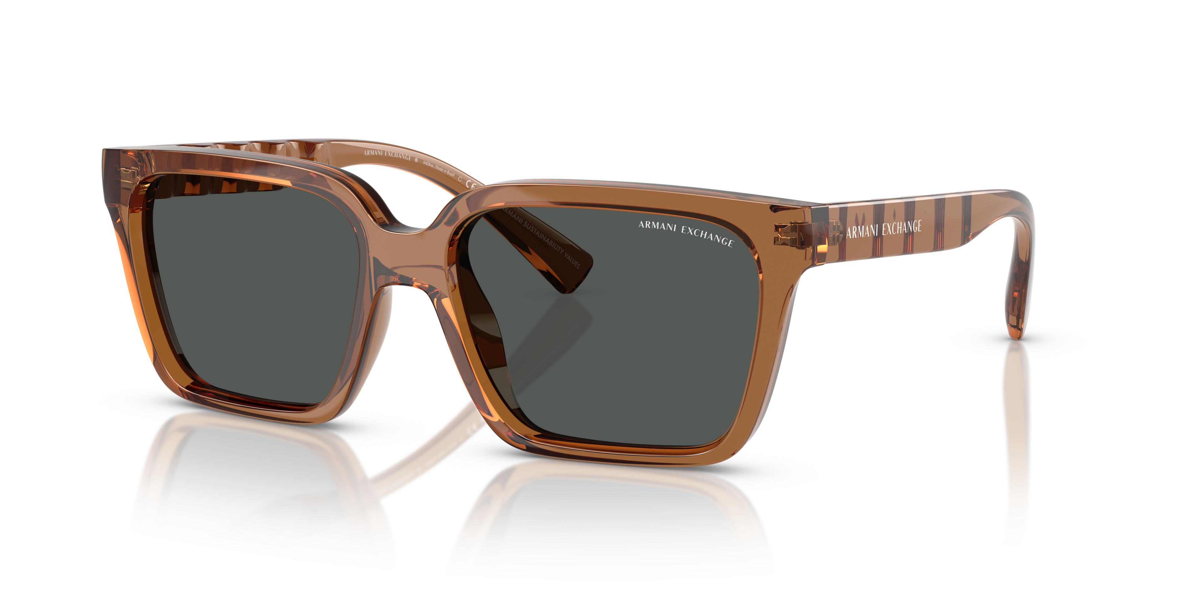 Armani Exchange AX4147S M (56 - 17) with Grey lenses and Brown