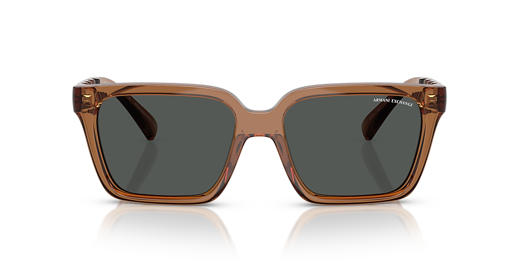 ARMANI EXCHANGE AX4147S Shiny Transparent Brown - Men Sunglasses, Dark Grey Lens