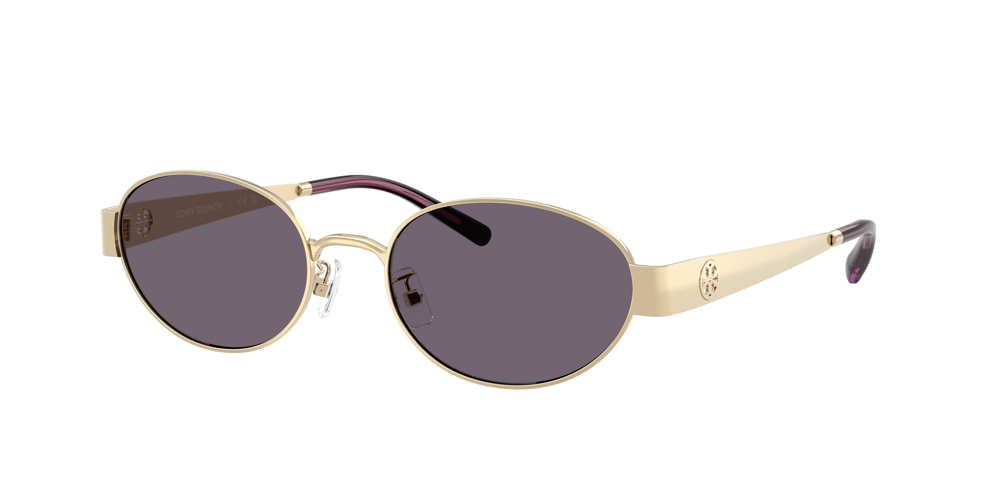 Tory Burch Miller Metal Oval Sunglasses In Gold