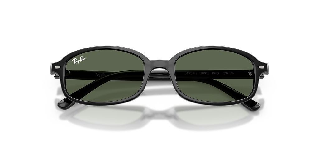 Ray-Ban RB9132S Kids L (49 - 17) with Green lenses and Black frame