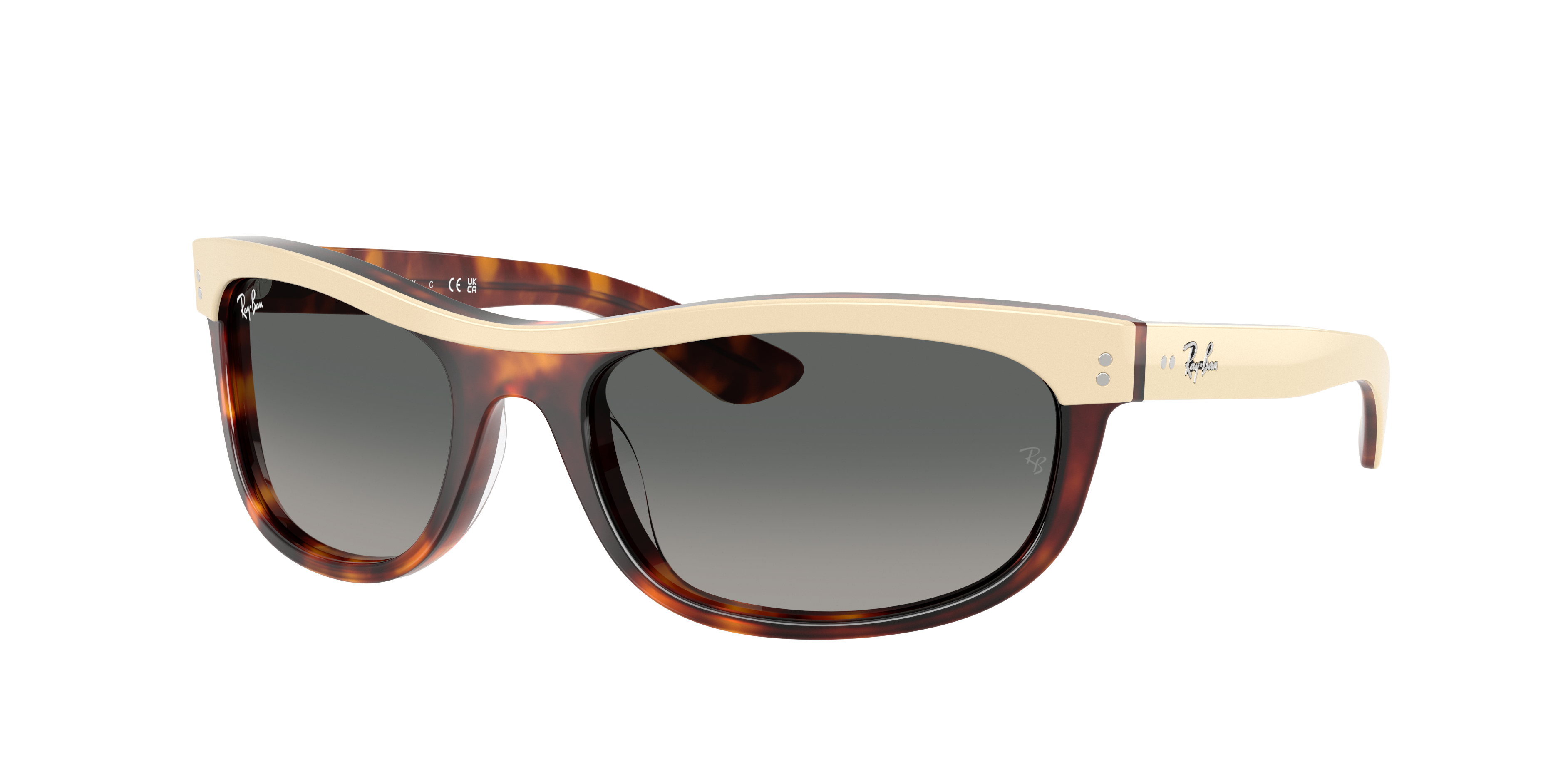 Ray-Ban Unisex Sunglass Balorama Street Neat -  Frame color: Beige Havana, Lens color: Gradient Grey