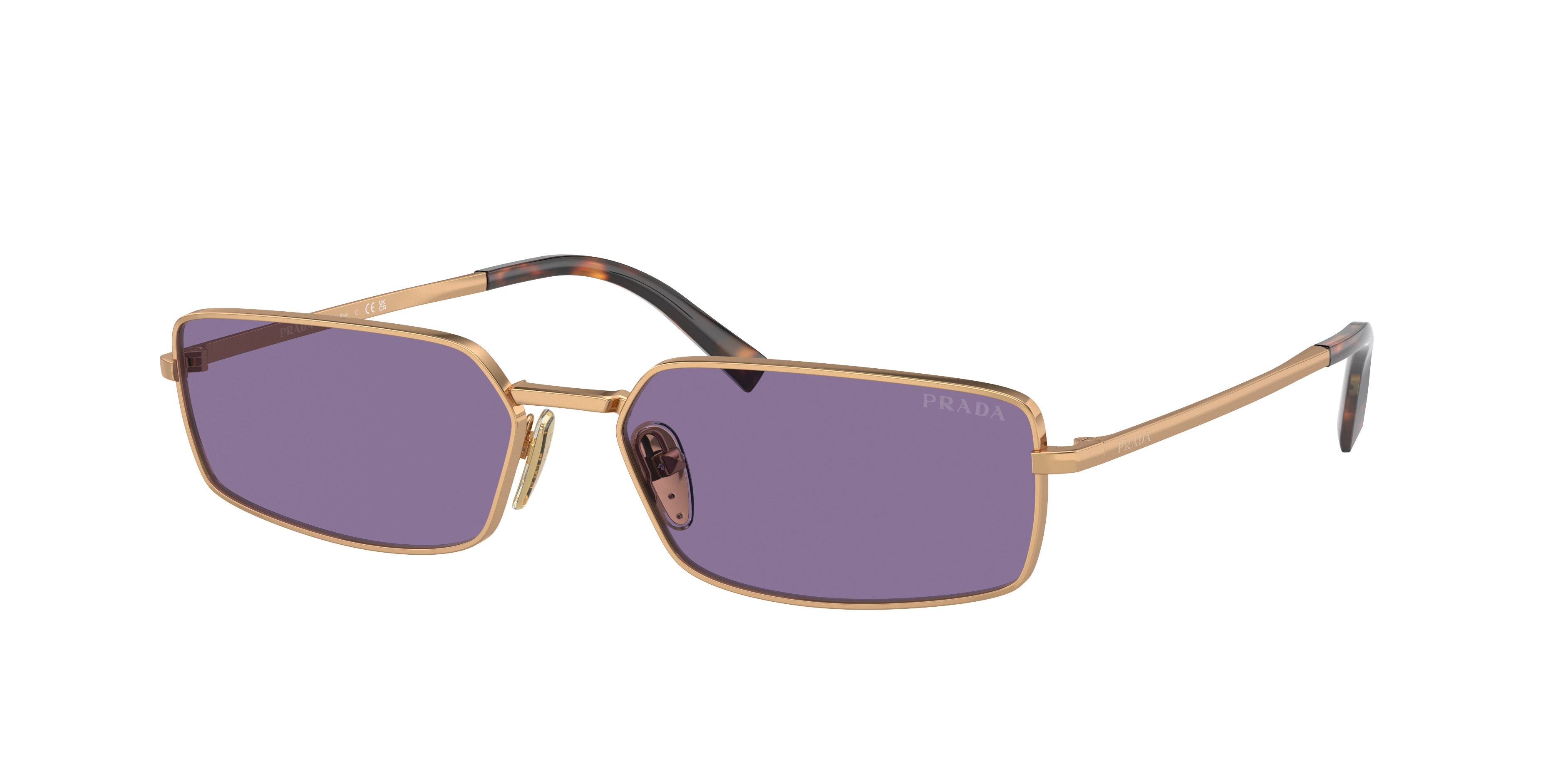 Prada Woman Sunglass PR A60S -  Frame color: Brass, Lens color: Violet