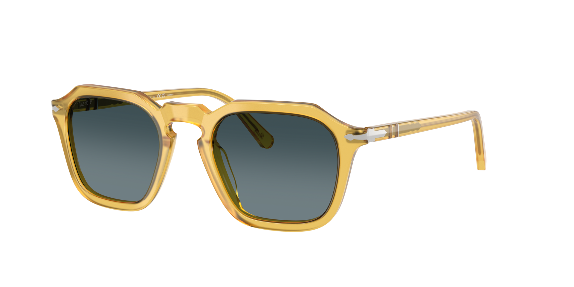 Persol Unisex Sunglass PO3292S -  Frame color: Miele, Lens color: Polar Gradient Blue