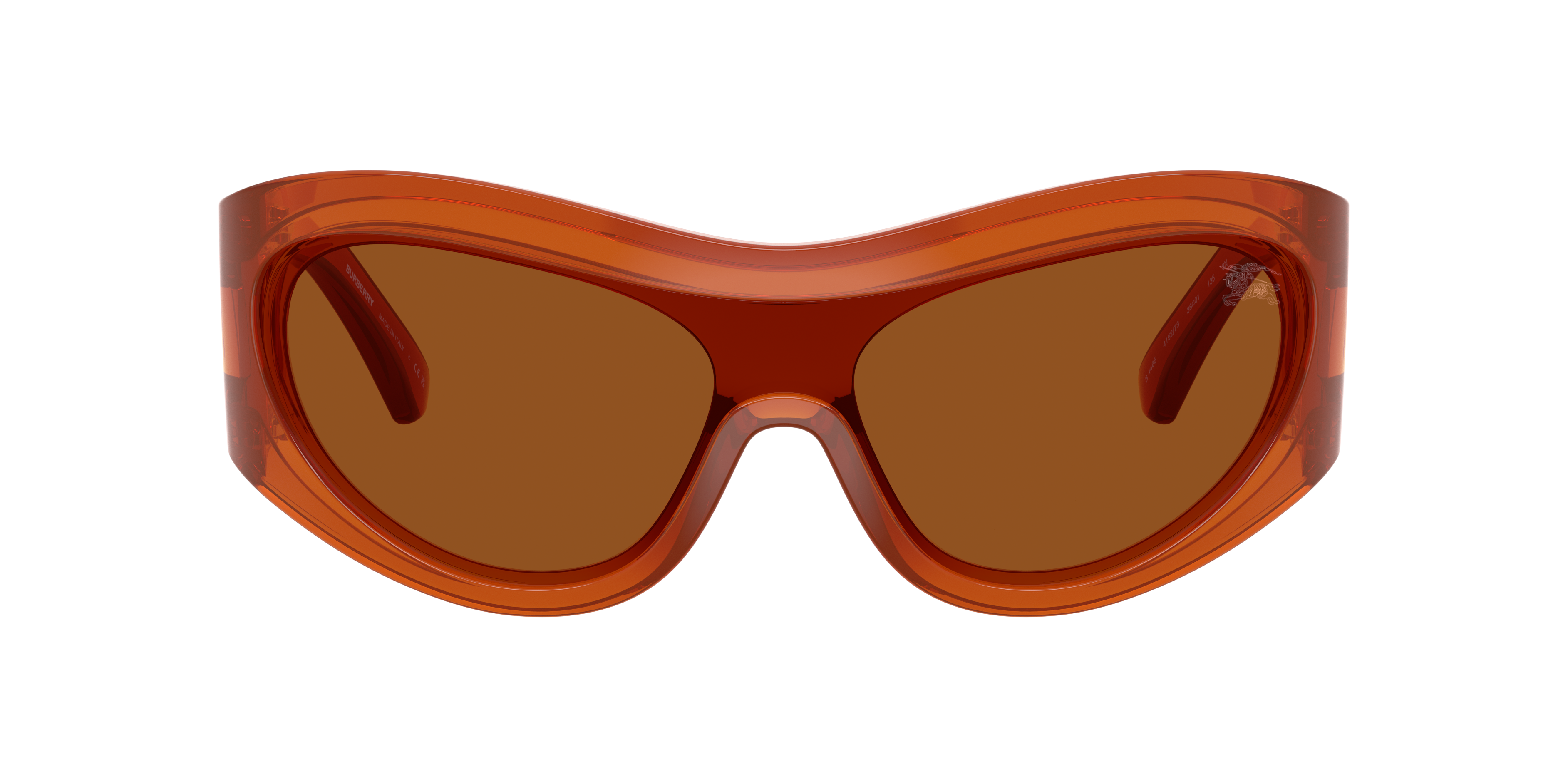 Burberry 138mm Irregular Shield Sunglasses In Orange
