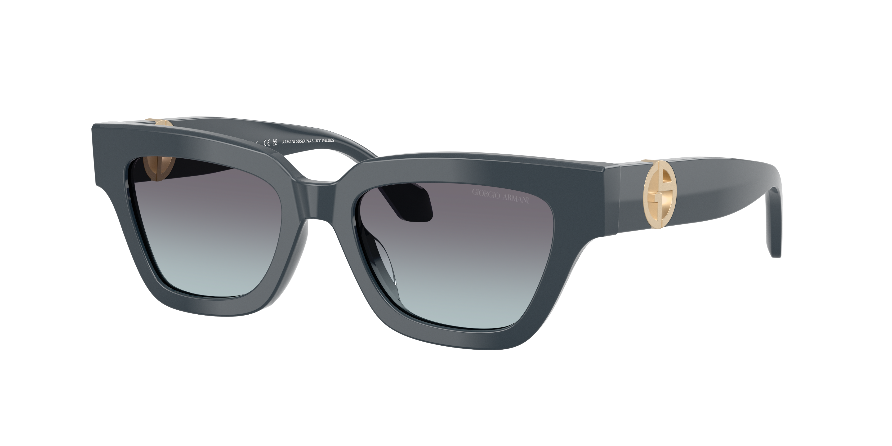 Giorgio Armani Damen Blau Verlaufstönung Frau Sunglass Ar8246u - Rahmenfarbe: Staubblau, Linsenfarbe: