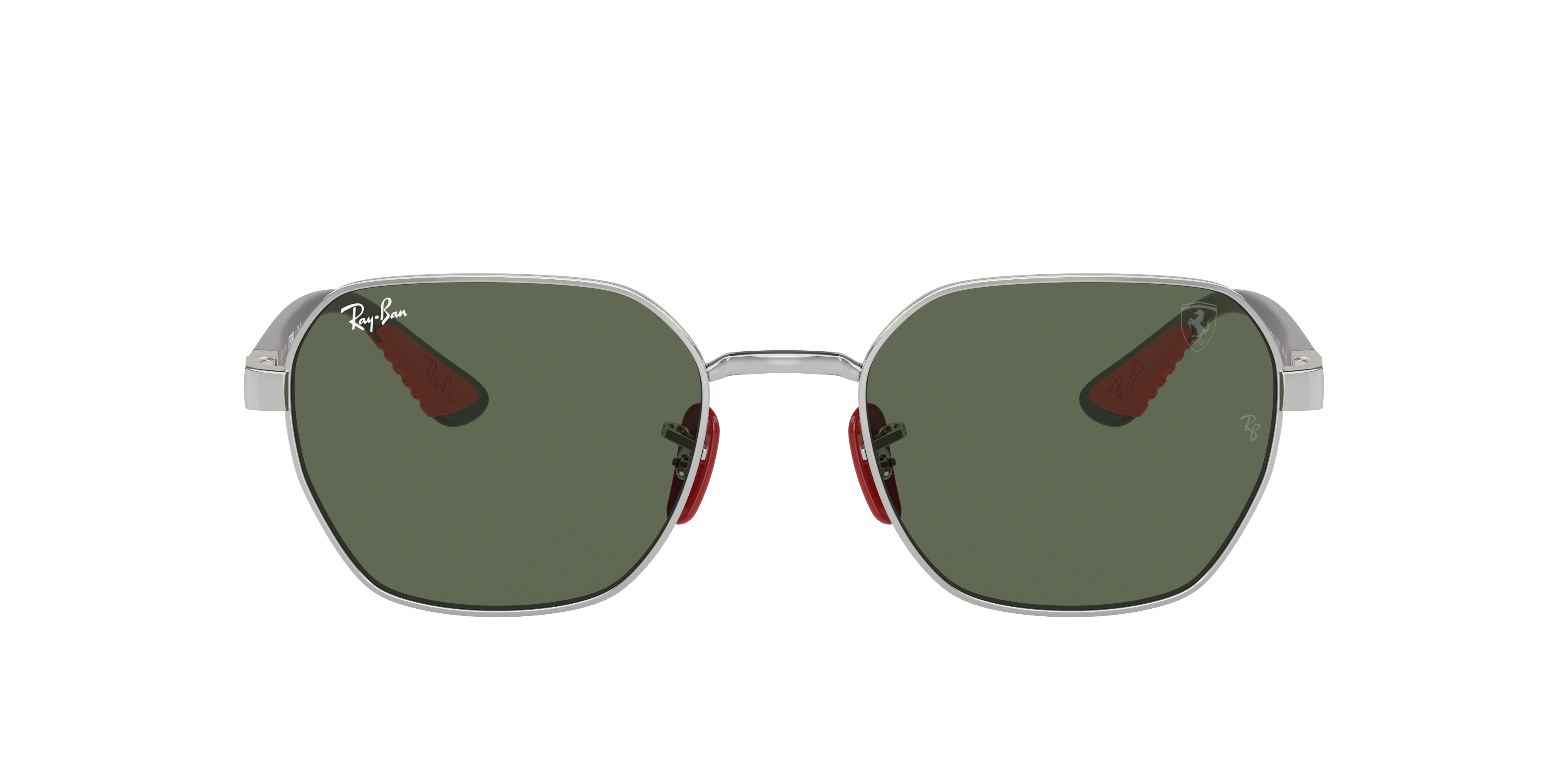 Ray Ban Rb3794m Scuderia Ferrari Collection Sunglasses Black Frame Green Lenses 54-20 In Orange