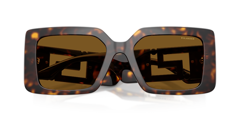 Versace Tortoiseshell Square Sunglasses with Gold Medallion Versace - Sunglasses Medusa Chain - Havana - Sunglasses  main image 3