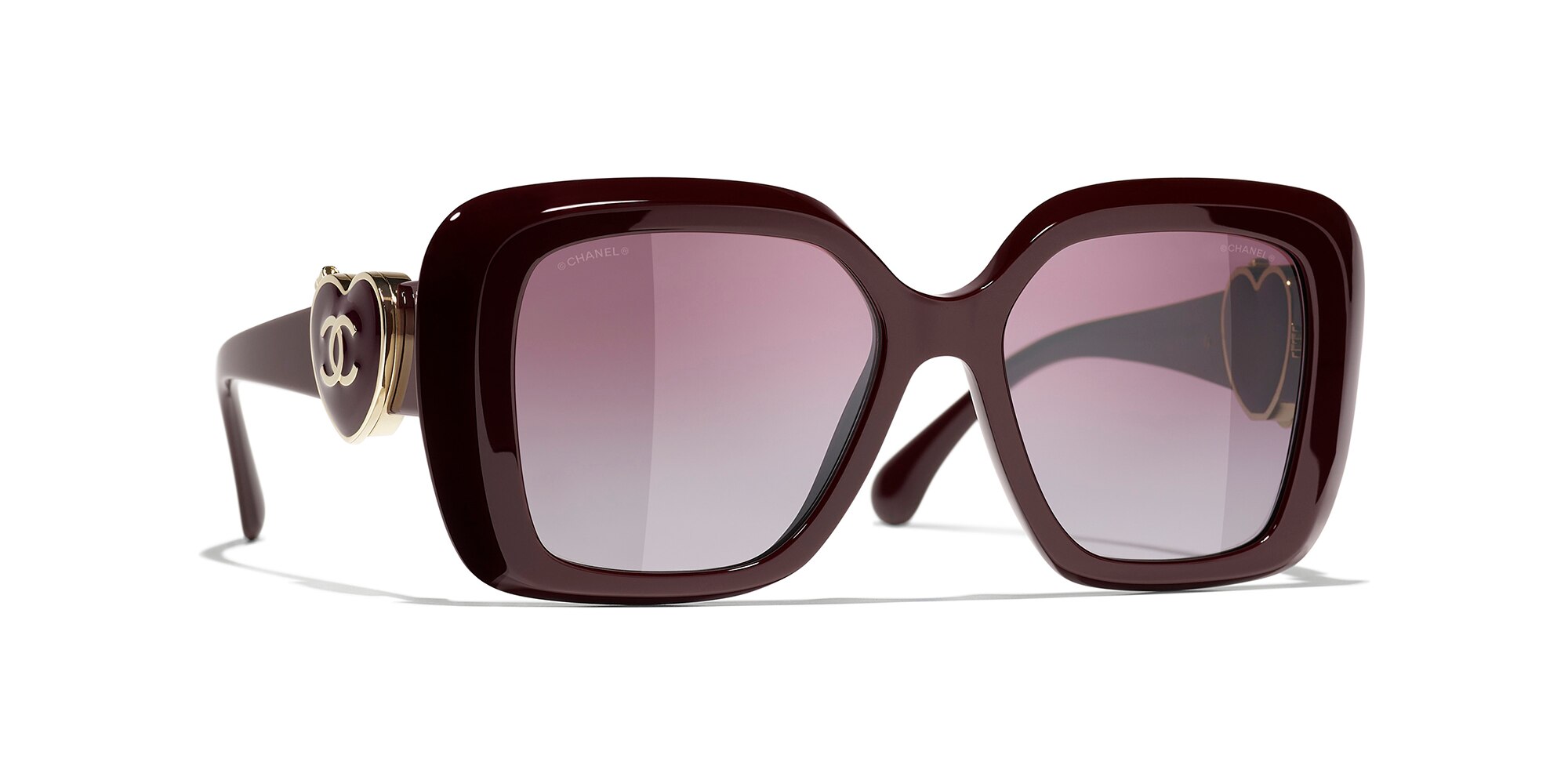 Chanel Woman Sunglass Square Sunglasses CH5518A -  Frame color: Burgundy, Lens color: Burgundy