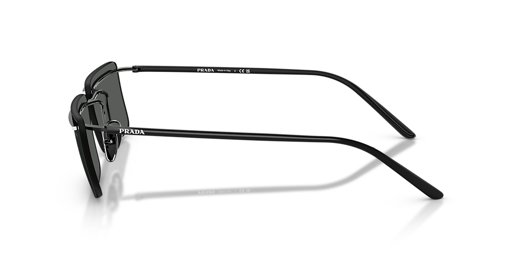 PRADA PR C53S Black/White - Men Luxury Sunglasses, Dark Grey Lens