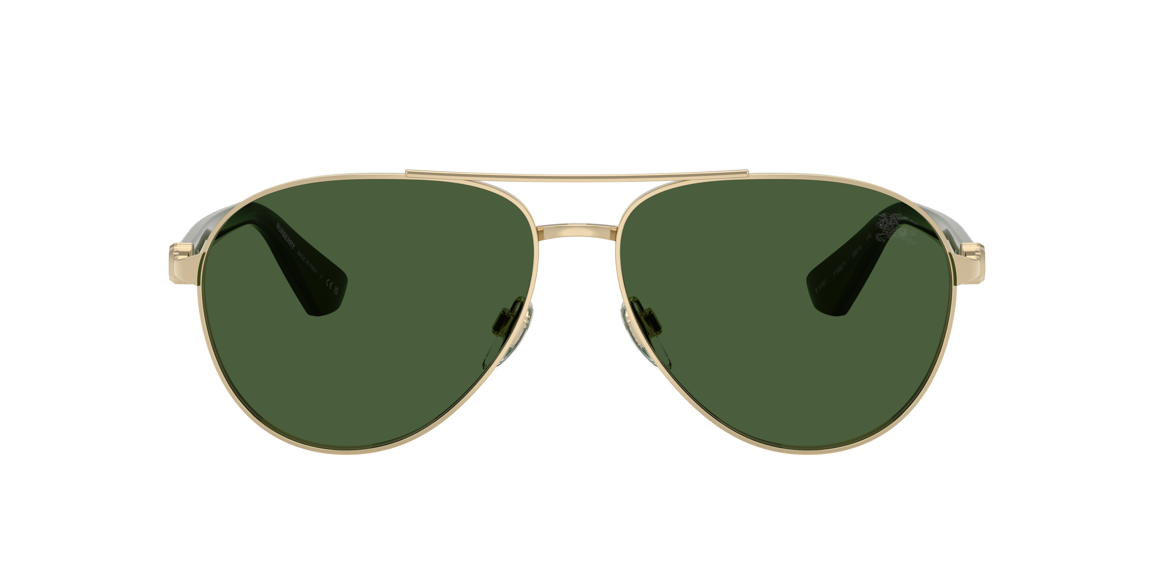 Burberry BE3167 XL (59 - 14) with Green lenses and Gold frame