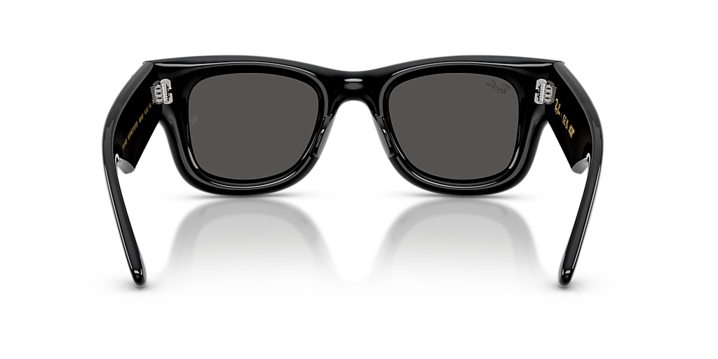 RAY-BAN RB4940B Wayfarer Puffer Crystal Edition Black & Strass - Unisex Sunglasses, Ultra Black Lens