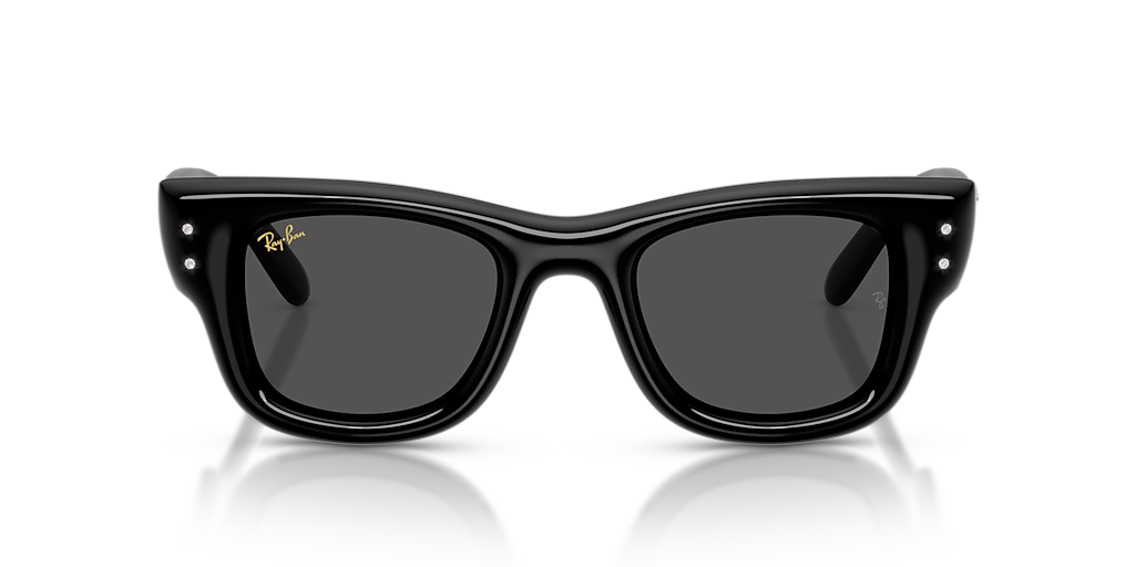 RAY-BAN RB4940B Wayfarer Puffer Crystal Edition Black & Strass - Unisex Sunglasses, Ultra Black Lens