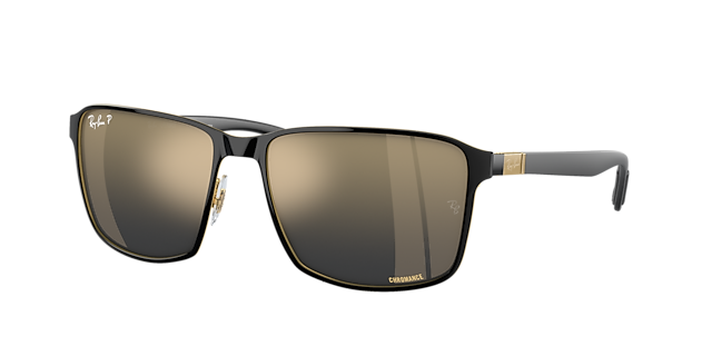 Ray-Ban RB3721CH Chromance 59 Blue & Black On Silver Polarised 