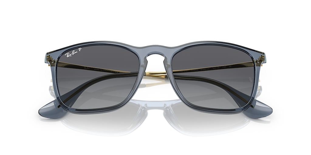 RAY-BAN RB4187 Chris Transparent Green - Men Sunglasses, Dark Grey Lens