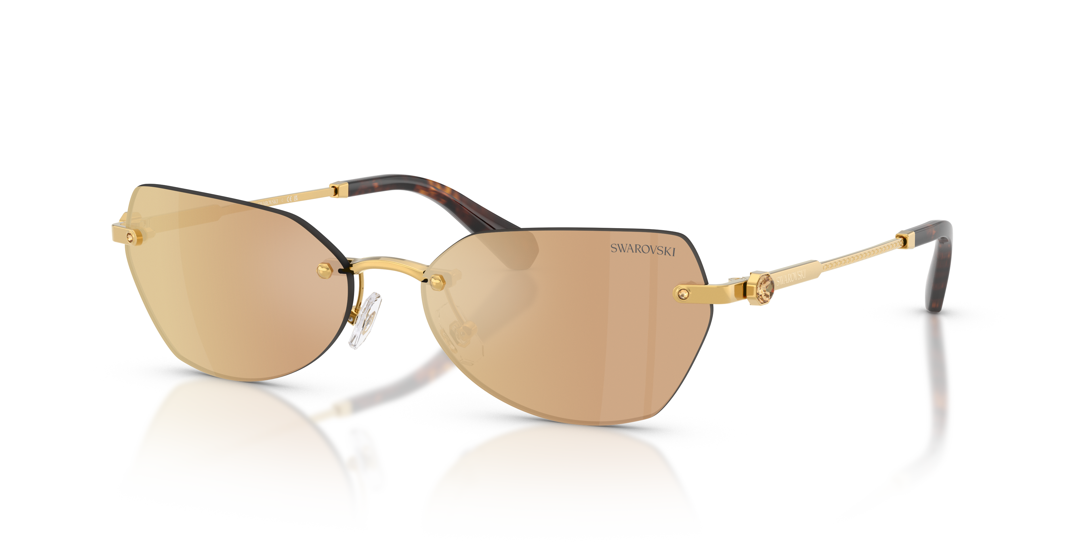 Swarovski SK7038 L (58 - 16) with Brown lenses and Gold frame