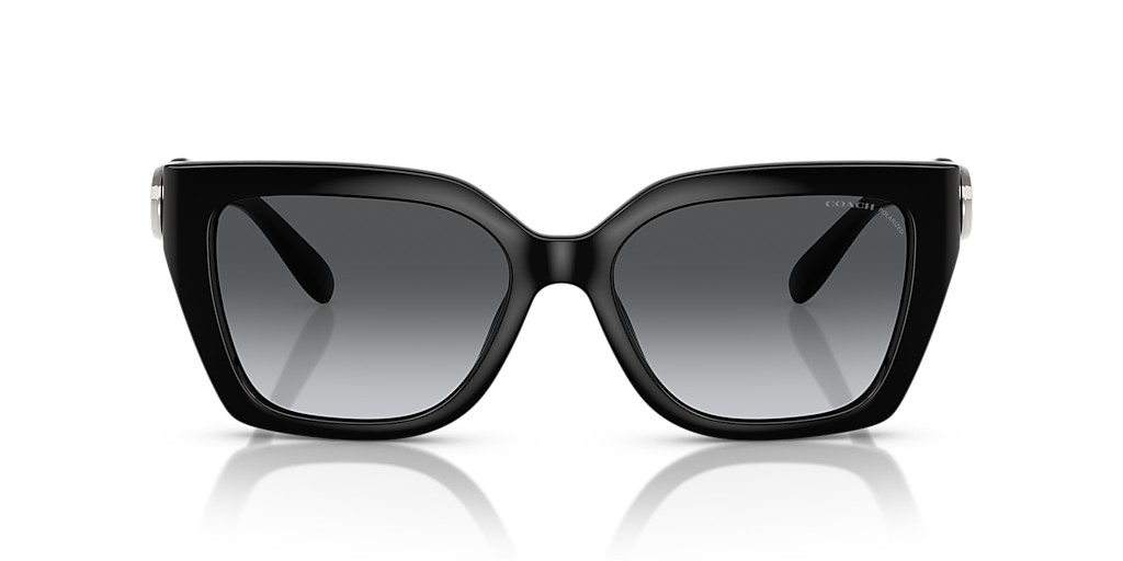COACH HC8408U CW195 Black - Women Luxury Sunglasses, Grey Gradient Polar Lens