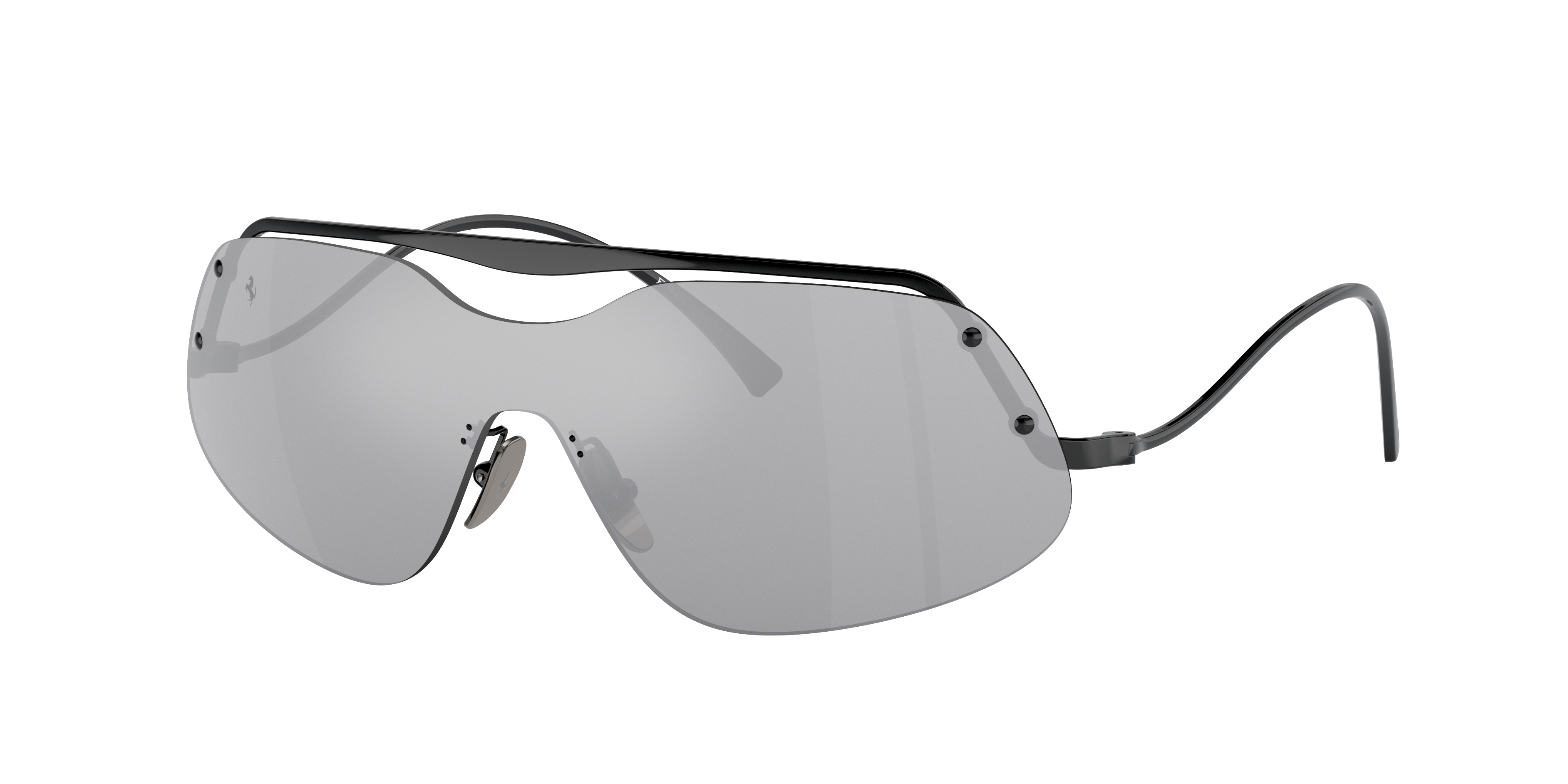 Ferrari Unisex Sunglass FH1007 -  Frame color: Black, Lens color: Mirror Silver