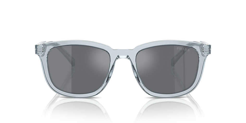 Prada PR A21S M (53 - 20) com Lentes Cinza e Armação Transparente