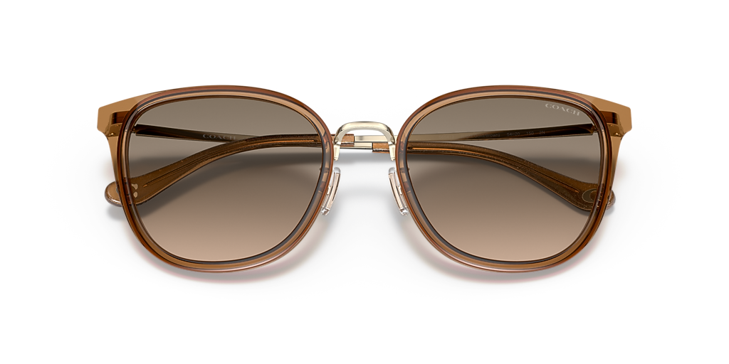 NWT Coach HC7135 Sunglasses, Light Gold/Brown/Light Brown Grey Gradient, 54 mm COACH HC7135 C7999 565413 Light Gold/Brown Square Sunglasses  main image 4