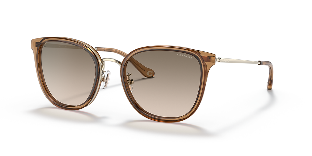 NWT Coach HC7135 Sunglasses, Light Gold/Brown/Light Brown Grey Gradient, 54 mm COACH HC7135 C7999 565413 Light Gold/Brown Square Sunglasses  main image 3