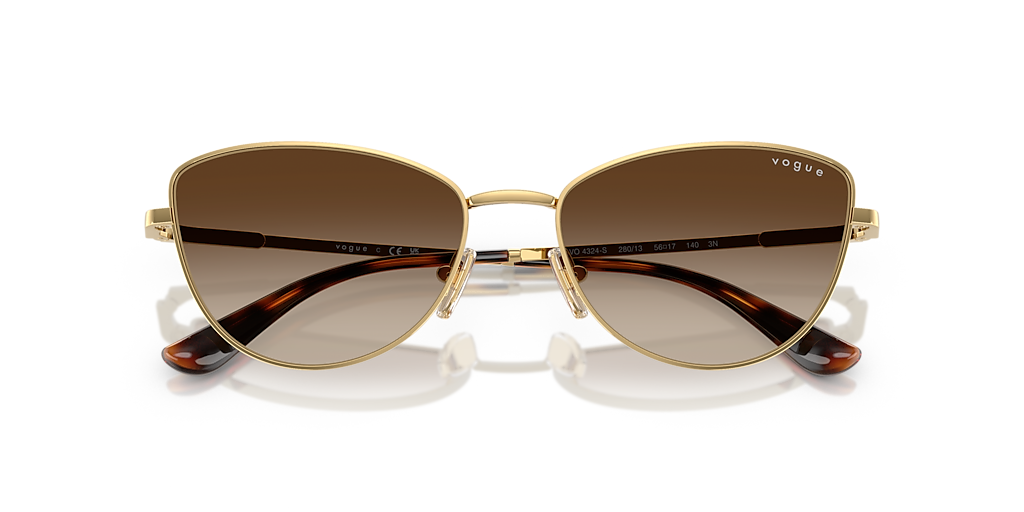 VOGUE EYEWEAR VO4324S Gold - Women Sunglasses, Gradient Dark Brown Lens