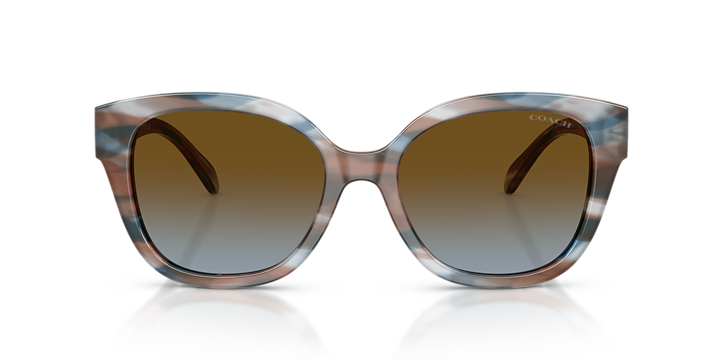 Coach Silver Frame Sunglasses with Brown Lenses Coach HC7154 CL924 M (52 - 22) with Brown lenses and Blue  main image 3
