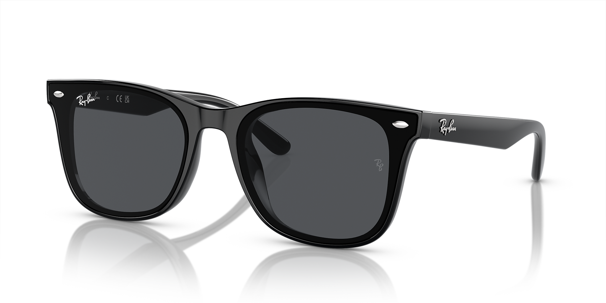 RAY-BAN RB4420 Black - Unisex Sunglasses, Dark Green Lens