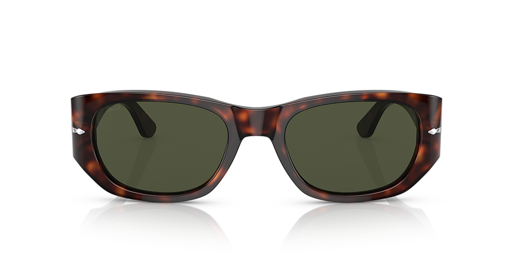 PERSOL PO3307S Havana - Unisex Luxury Sunglasses, Green Lens