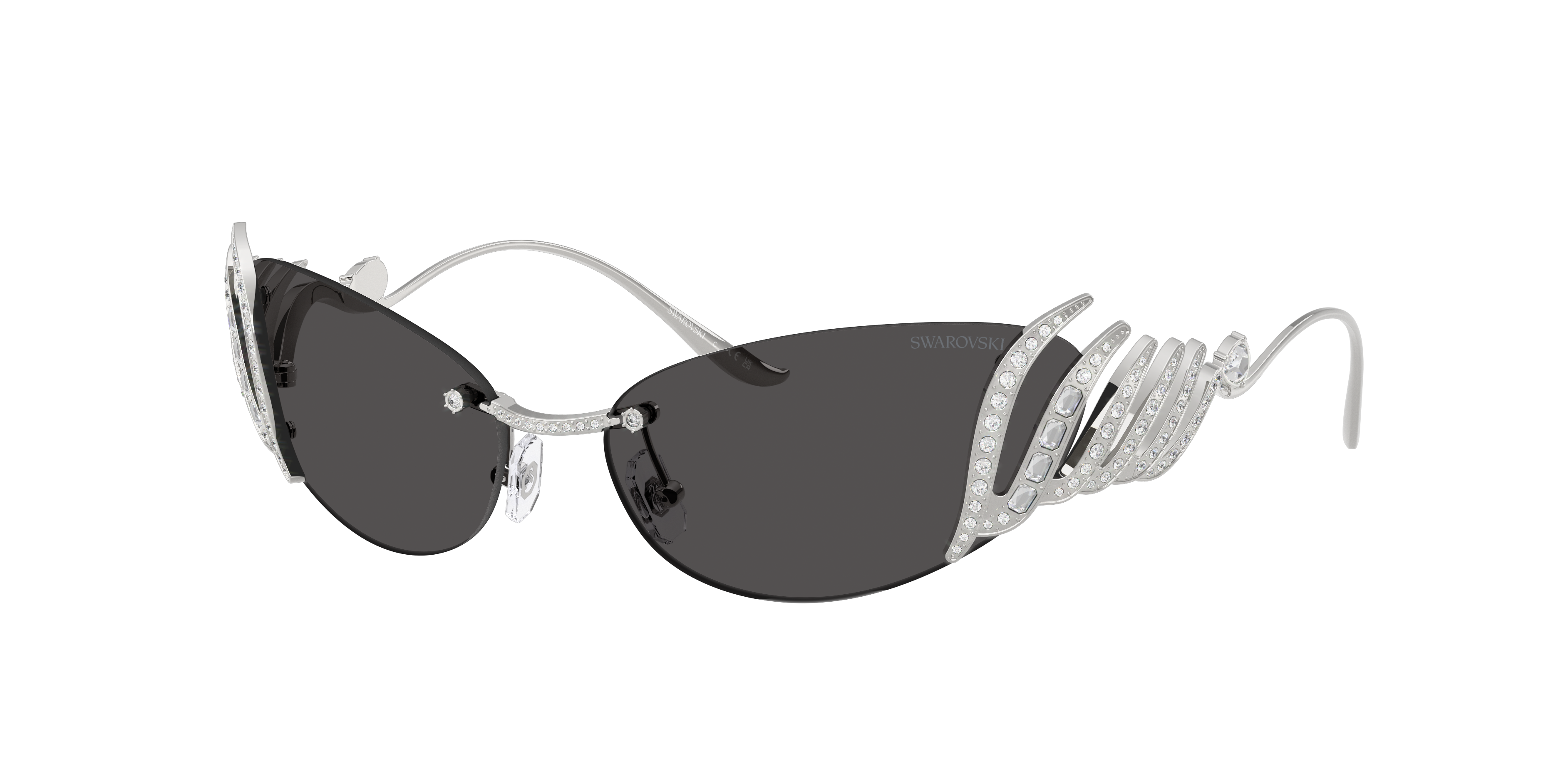 SWAROVSKI ベアー Swarovski SK6017 M (56 - 17) with Grey lenses and White frame