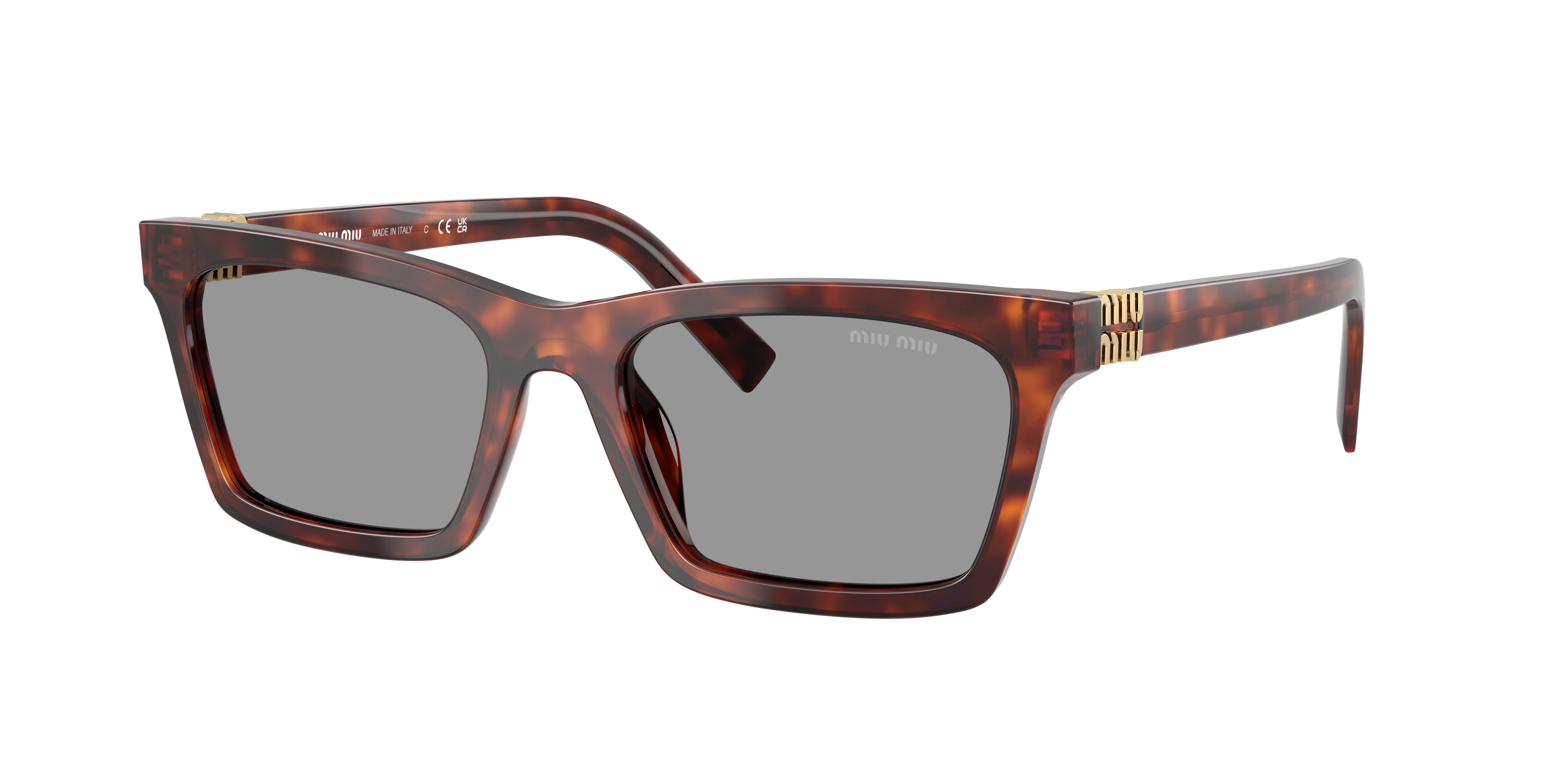 Miu Miu Woman Sunglass MU A05S -  Frame color: Havana Mahogany, Lens color: Grey