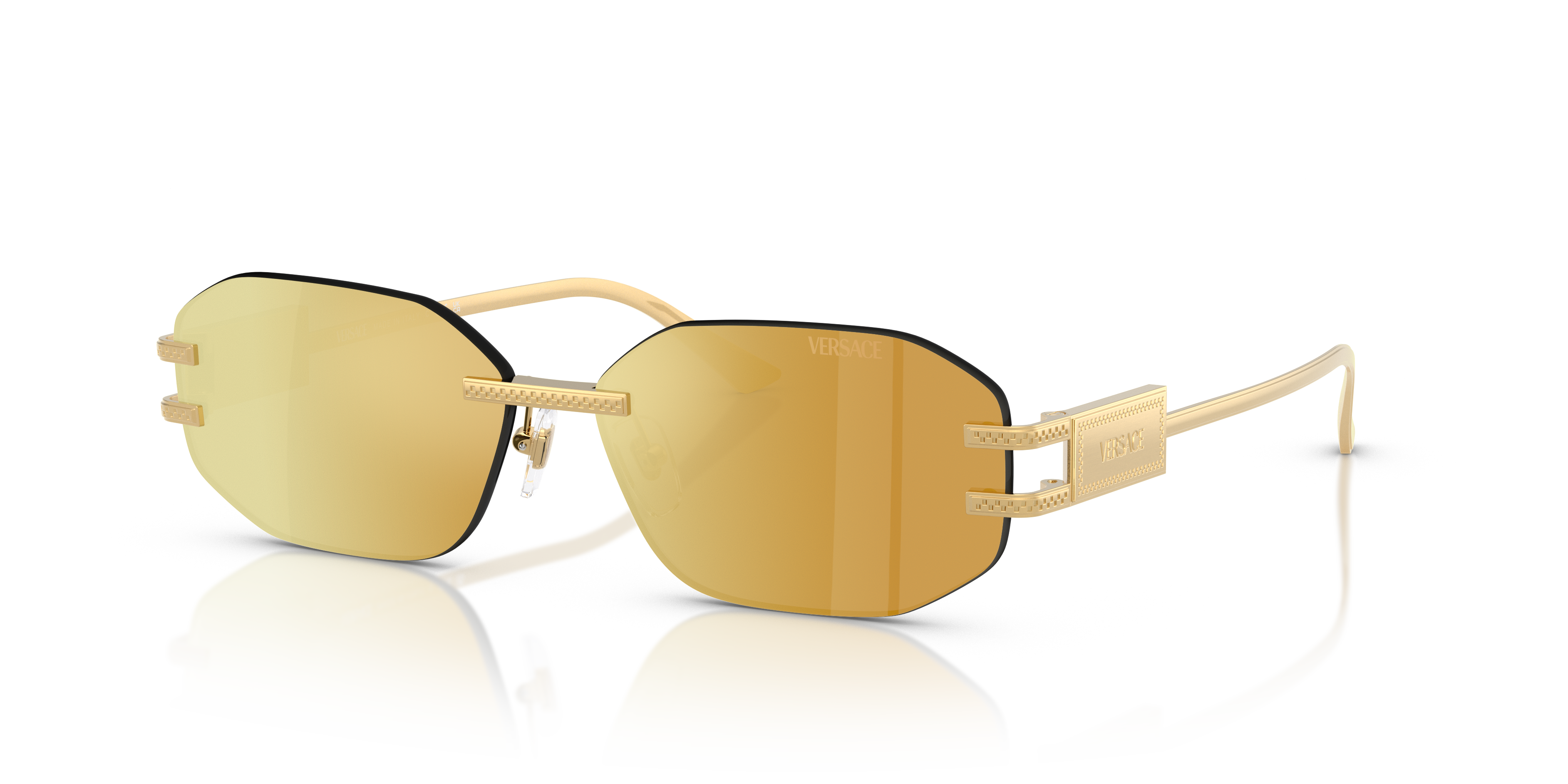 ヘレンド ラズベリー フィッシュネット エレファント 24K ゴールド 牙付き Versace VE2274 M (58 - 13) with Gold lenses and Gold frame