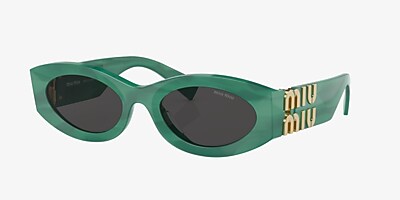 Miu Miu MU 11WS 54 Dunkelgrau & Grün Sunglasses | Sunglass Hut 