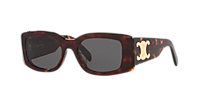 CELINE Triomphe Cl40282U Tortoise - Women Luxury Sunglasses, Grey Lens