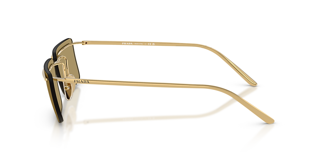 PRADA PR C53S Gold - Men Luxury Sunglasses, Green Olive Lens