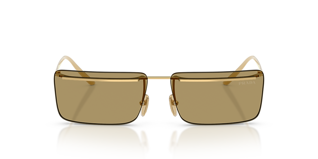 PRADA PR C53S Gold - Men Luxury Sunglasses, Green Olive Lens