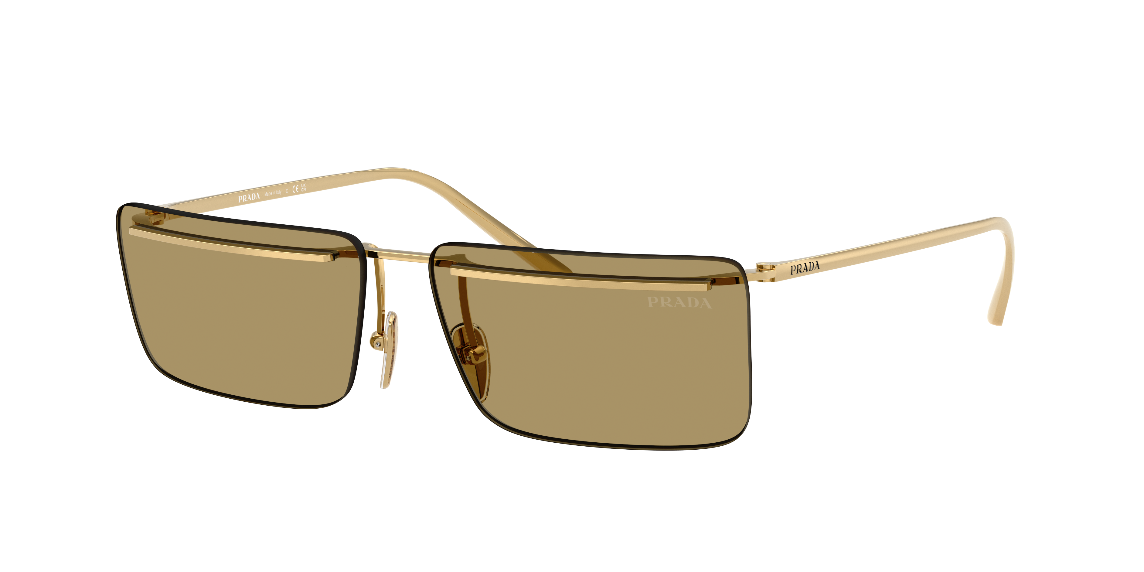Prada Man Sunglass PR C53S -  Frame color: Gold, Lens color: Green Olive
